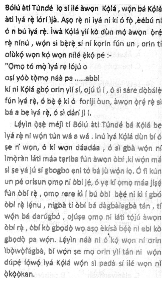 JSSCE Yoruba 2025 · Question 1 figure