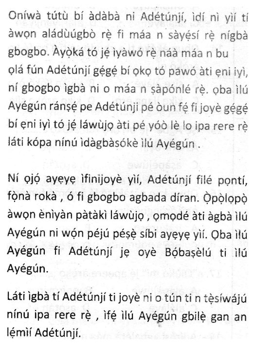 JSSCE Yoruba 2026 · Question 1 figure